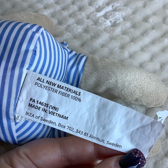 IKEA Fabler Bjorn Bear Striped Outfit Red Heart - Picture 7 of 11